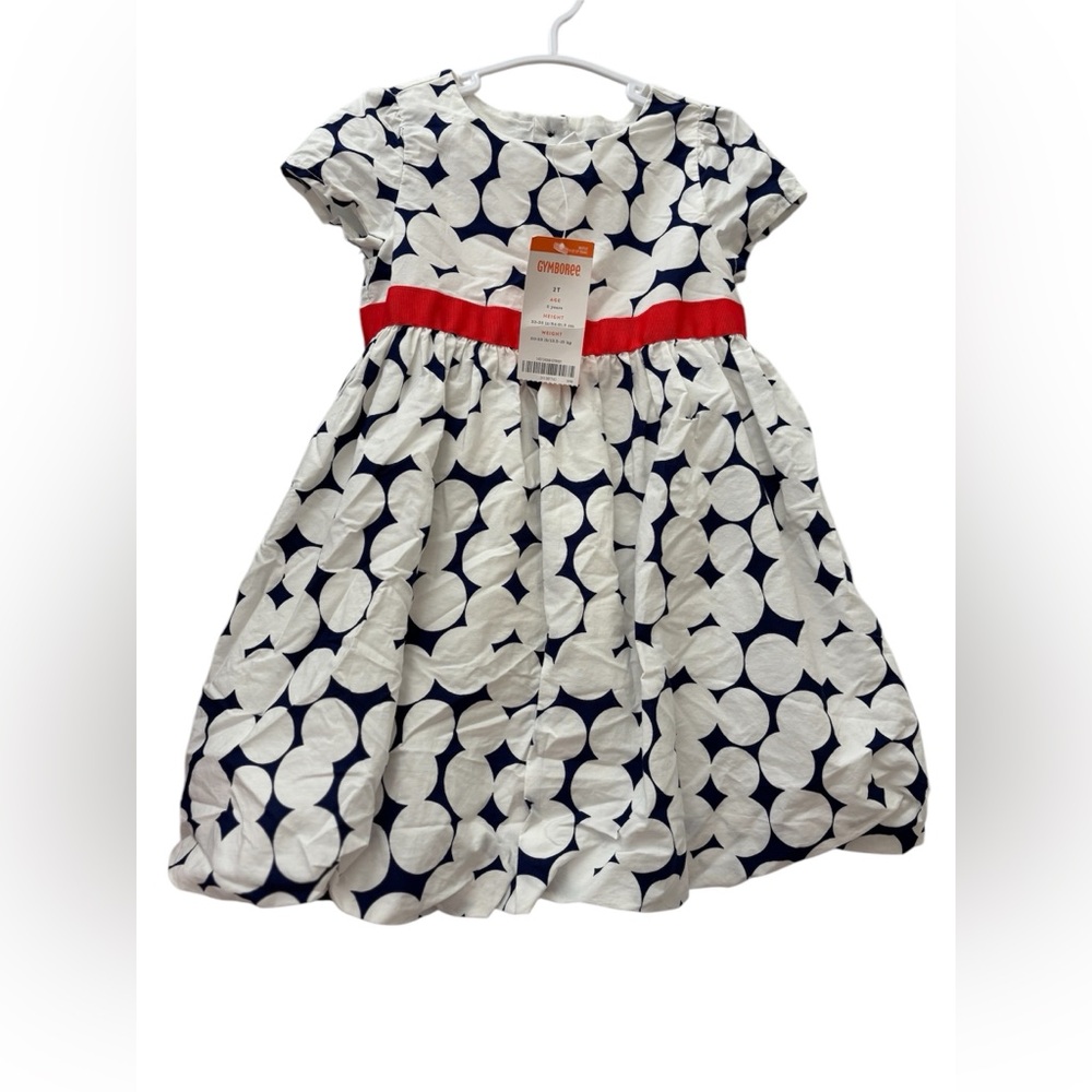 Gymboree White and Red Sundress with Puff Sleeves NWT
